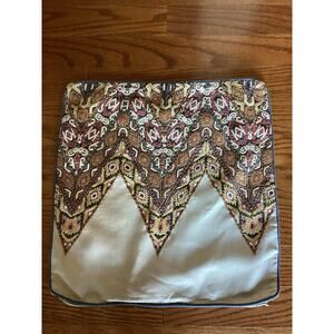 Villa Linen Beaded Embroidered Aztec Design Pillow Cover 20x20